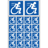 handisport fauteuil - 2 stickers de 10cm / 16 stickers de 5cm - Sticke
