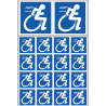 handisport fauteuil - 2 stickers de 10cm / 16 stickers de 5cm - Autocollant(sticker)