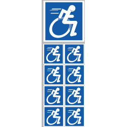 handisport fauteuil - 1 sticker de 10cm / 8 stickers de 5cm - Sticker/