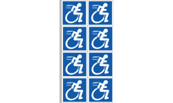 handisport Sport adapté fauteuil - 8 stickers de 5cm - Autocollant(sticker)
