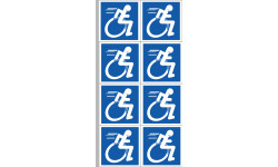 handisport fauteuil - 8 stickers de 5cm - Autocollant(sticker)