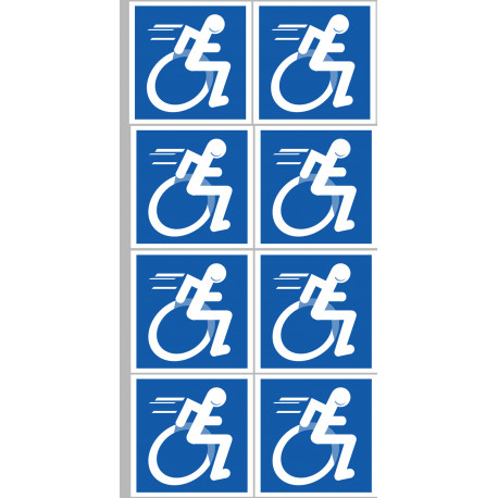 handisport fauteuil - 8 stickers de 5cm - Autocollant(sticker)