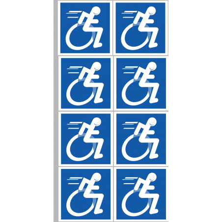 handisport fauteuil - 8 stickers de 5cm - Autocollant(sticker)