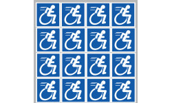 handisport Sport adapté fauteuil - 16 stickers de 5cm - Autocollant(sticker)