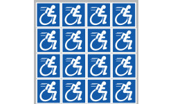 handisport fauteuil - 16 stickers de 5cm - Autocollant(sticker)