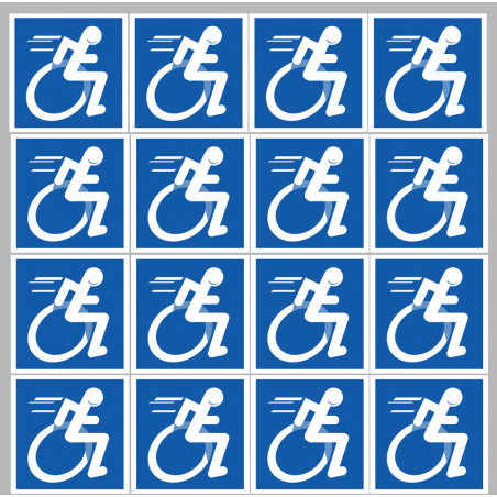 handisport fauteuil - 16 stickers de 5cm - Autocollant(sticker)