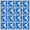 handisport fauteuil - 16 stickers de 5cm - Autocollant(sticker)