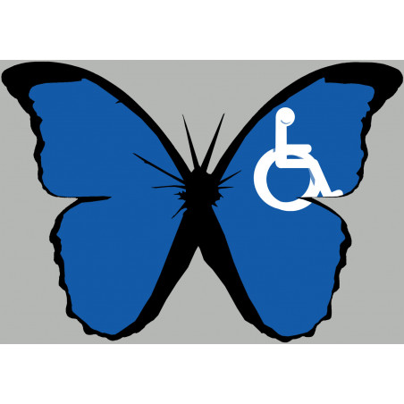 effet papillon Handicap moteur - 10x7cm - Autocollant(sticker)