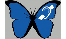 papillon Mal entendant - 15x10,5cm - Autocollant(sticker)