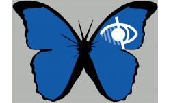 papillon Malvoyant - 10x7cm - Autocollant(sticker)