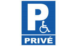 Parking handicap privé - 21x27cm - Autocollant(sticker)