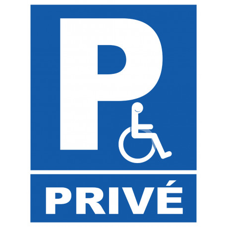 Parking handicap privé - 21x27cm - Autocollant(sticker)