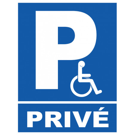 Parking handicap privé - 21x27cm - Autocollant(sticker)