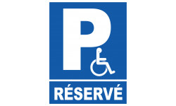 Parking handicap réservé privé - 21x27cm - Autocollant(sticker)