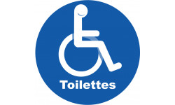 pictogramme toilettes handicap - 20cm - Autocollant(sticker)