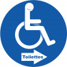 toilettes handicapés directionnel droite - 20cm - Autocollant(sticker)