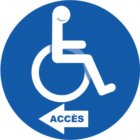 accès toilettes pour handicapés gauche - 15cm - Autocollant(sticker)