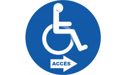 pictogramme accès toilettes pour handicapés droite - 20cm - Autocollant(sticker)