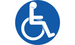 pictogramme accessibilité handicapé moteur rond - 20cm - Autocollant(sticker)
