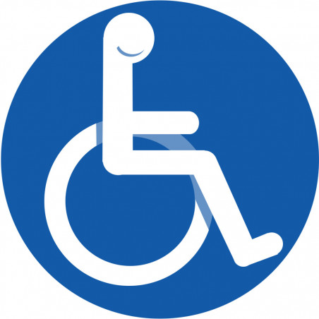 accessibilité handicap moteur rond - 20cm - Autocollant(sticker)
