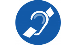 pictogramme accessibilité handicapé mal entendant rond - 20cm - Autocollant(sticker)
