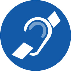 accessibilité handicap mal entendant rond - 15cm - Sticker/autocollan