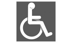 pictogramme accessibilité handicape moteur gris - 20cm - Autocollant(sticker)