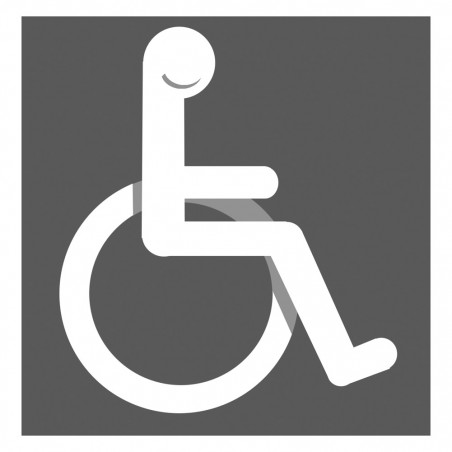 pictogramme accessibilité handicape moteur gris - 20cm - Autocollant(sticker)