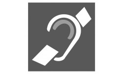 pictogramme accessibilité handicapé mal entendant gris - 20cm - Autocollant(sticker)