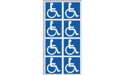 handicape moteur - 8 stickers de 5cm - Autocollant(sticker)