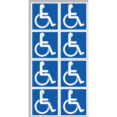 handicape moteur - 8 stickers de 5cm - Autocollant(sticker)