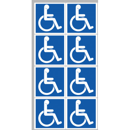 handicape moteur - 8 stickers de 5cm - Autocollant(sticker)