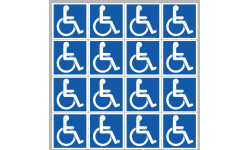 handicape moteur - 16 stickers de 5cm - Autocollant(sticker)