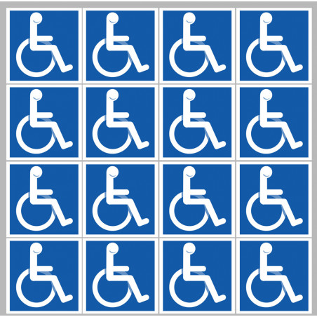 handicape moteur - 16 stickers de 5cm - Autocollant(sticker)