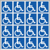 handicape moteur - 16 stickers de 5cm - Autocollant(sticker)