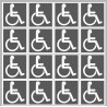 handicap moteur gris - 16 stickers de 5cm - Autocollant(sticker)