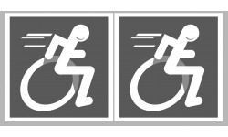 handisport Sport handisport gris - 2 stickers de 10cm - Autocollant(sticker)