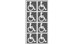 handisport Sport handicap moteur gris - 8 stickers de 5cm - Autocollant(sticker)