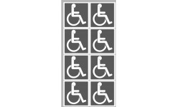 handicap moteur gris - 8 stickers de 5cm - Autocollant(sticker)