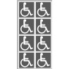 handicap moteur gris - 8 stickers de 5cm - Sticker/autocollant
