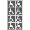 handisport Sport handicap moteur gris - 8 stickers de 5cm - Autocollant(sticker)