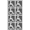 handicap moteur gris - 8 stickers de 5cm - Autocollant(sticker)