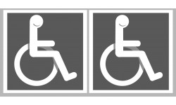 handicap moteur gris - 2 stickers de 10cm - Autocollant(sticker)