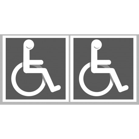 handicap moteur gris - 2 stickers de 10cm - Autocollant(sticker)