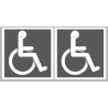 handicap moteur gris - 2 stickers de 10cm - Autocollant(sticker)