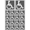 handicap fauteuil - 2 stickers de 10cm et  16 stickers de 5cm - Sticke