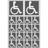 handicap fauteuil - 2 stickers de 10cm et  16 stickers de 5cm - Autocollant(sticker)