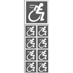 handisport fauteuil - 1 stickers de 10cm et 8 stickers de 5cm - Sticke