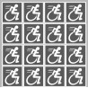 handisport fauteuil gris - 18 stickers de 5cm - Sticker/autocollant