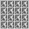 handisport fauteuil gris - 18 stickers de 5cm - Autocollant(sticker)